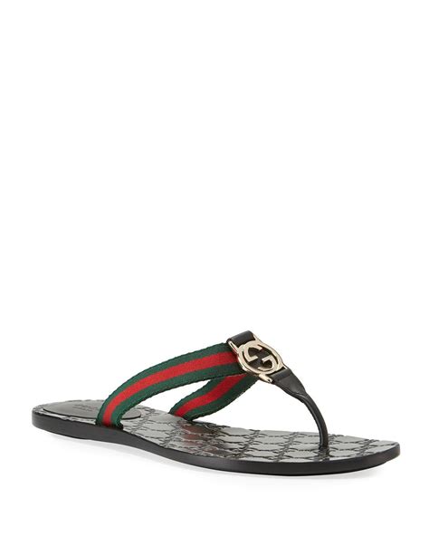 gucci kika canvas thong sandal|Gucci Kika Web Thong Sandals .